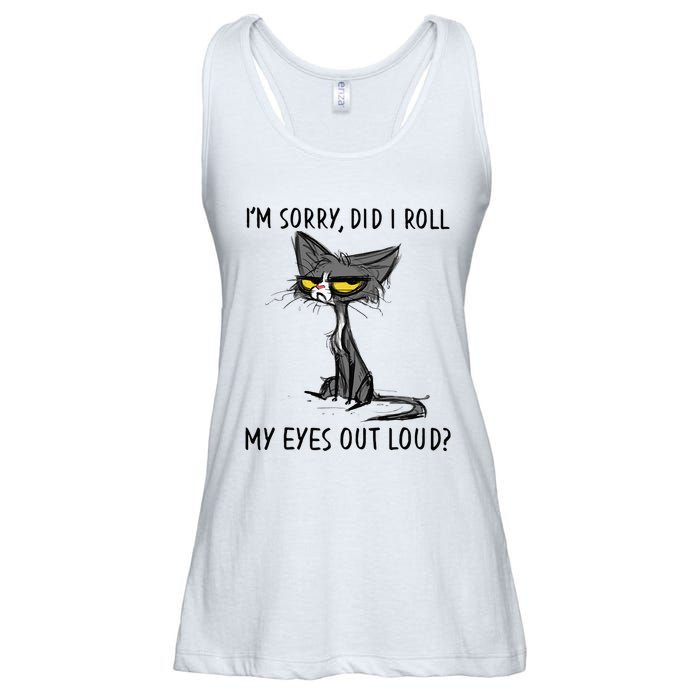 Cat Kitten Did I Roll My Eyes Out Loud Funny Sarcastic Ladies Essential Flowy Tank
