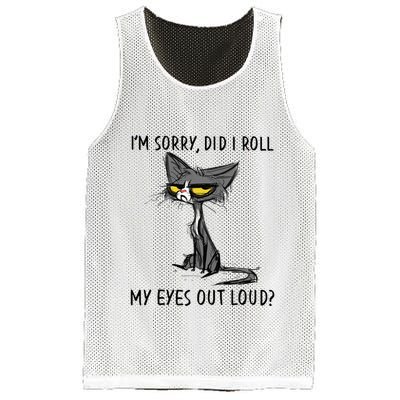 Cat Kitten Did I Roll My Eyes Out Loud Funny Sarcastic Mesh Reversible Basketball Jersey Tank