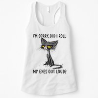 Cat Kitten Did I Roll My Eyes Out Loud Funny Sarcastic Womens Tank Top