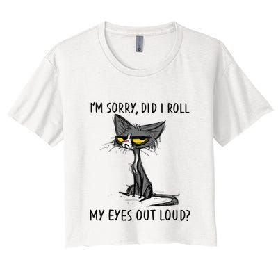 Cat Kitten Did I Roll My Eyes Out Loud Funny Sarcastic Crop Top