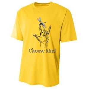 Choose Kind Dragonfly I Love You ASL Sign Language Deaf Performance Sprint T-Shirt