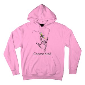 Choose Kind Dragonfly I Love You ASL Sign Language Deaf Hoodie