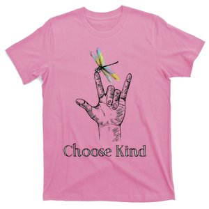 Choose Kind Dragonfly I Love You ASL Sign Language Deaf T-Shirt