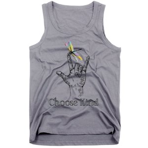 Choose Kind Dragonfly I Love You ASL Sign Language Deaf Tank Top