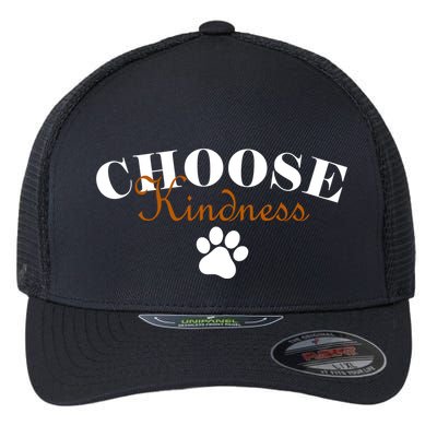 Choose Kindness Dog Paw Print Flexfit Unipanel Trucker Cap