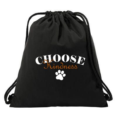 Choose Kindness Dog Paw Print Drawstring Bag