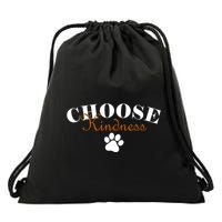 Choose Kindness Dog Paw Print Drawstring Bag