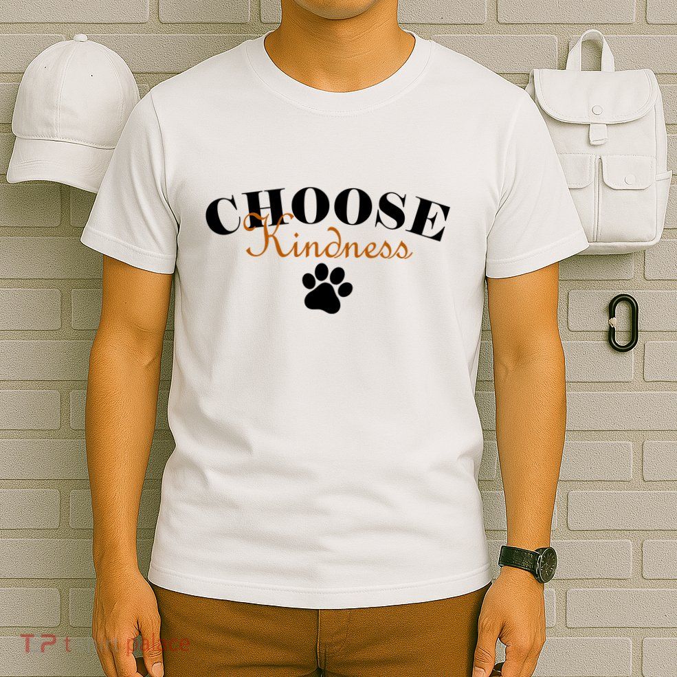 Choose Kindness Dog Paw Print T-Shirt