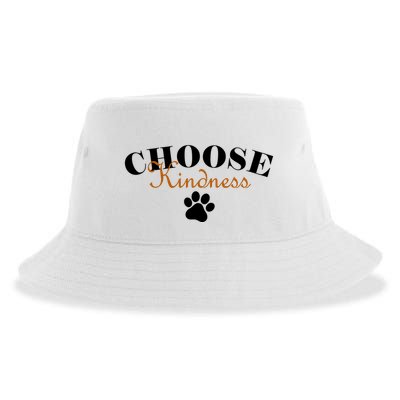 Choose Kindness Dog Paw Print Sustainable Bucket Hat