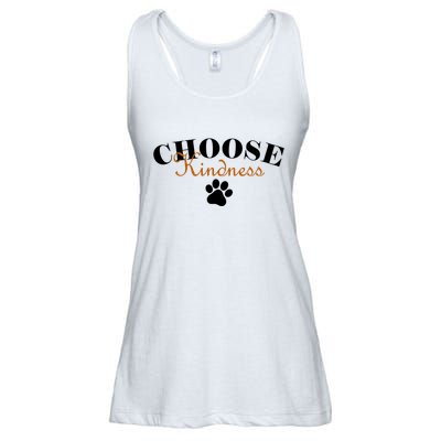 Choose Kindness Dog Paw Print Ladies Essential Flowy Tank
