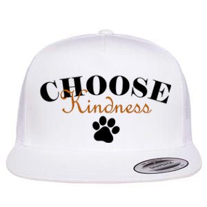 Choose Kindness Dog Paw Print Flat Bill Trucker Hat