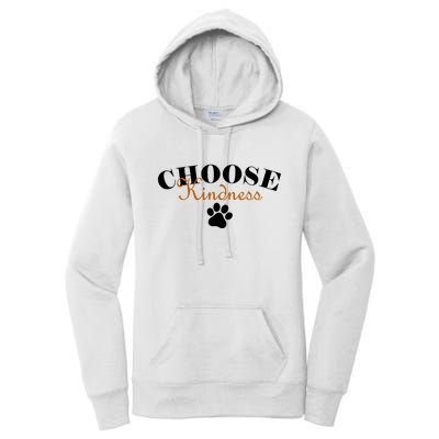 Choose Kindness Dog Paw Print Women's Pullover Hoodie