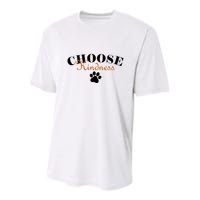 Choose Kindness Dog Paw Print Youth Performance Sprint T-Shirt