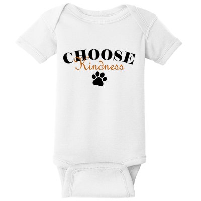 Choose Kindness Dog Paw Print Baby Bodysuit