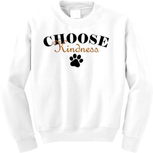 Choose Kindness Dog Paw Print Kids Sweatshirt