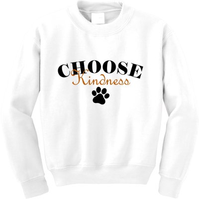 Choose Kindness Dog Paw Print Kids Sweatshirt