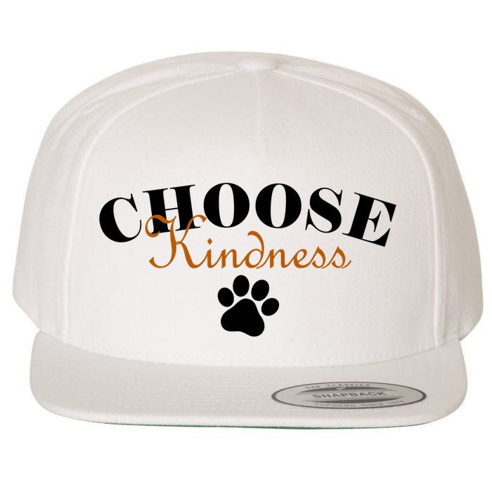 Choose Kindness Dog Paw Print Wool Snapback Cap