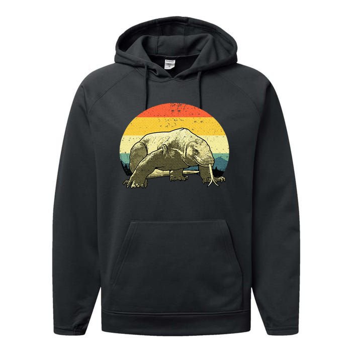 Cute Komodo Dragon Vintage Komodo Dragon Performance Fleece Hoodie