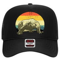 Cute Komodo Dragon Vintage Komodo Dragon High Crown Mesh Back Trucker Hat