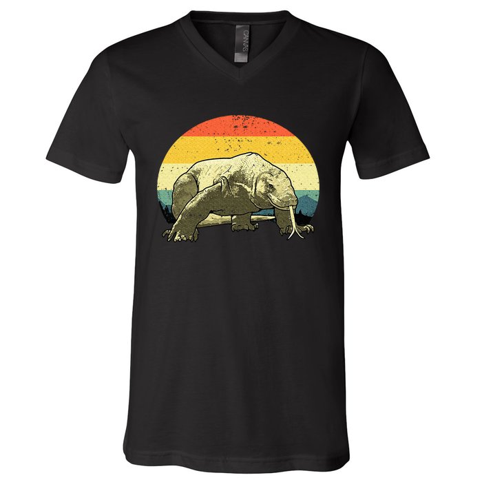 Cute Komodo Dragon Vintage Komodo Dragon V-Neck T-Shirt