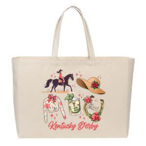 Cute Kentucky Derby Good Luck Cotton Canvas Jumbo Tote