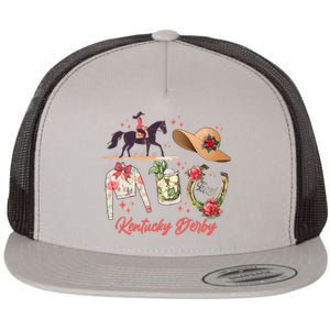 Cute Kentucky Derby Good Luck Flat Bill Trucker Hat