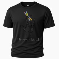 Choose Kind Dragonfly I Love You ASL Sign Language Deaf Gift Cooling Performance Crew T-Shirt