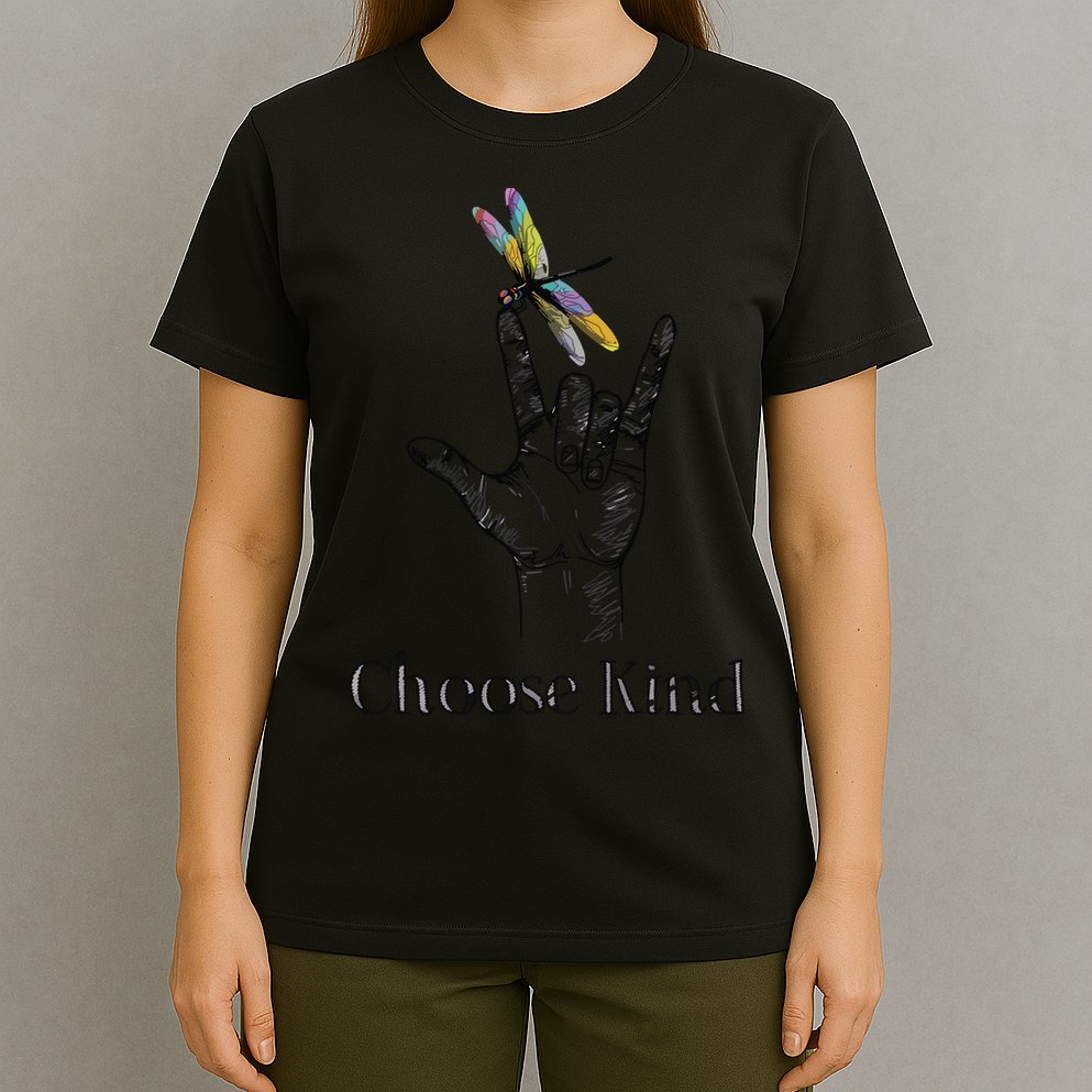Choose Kind Dragonfly I Love You ASL Sign Language Deaf Gift T-Shirt