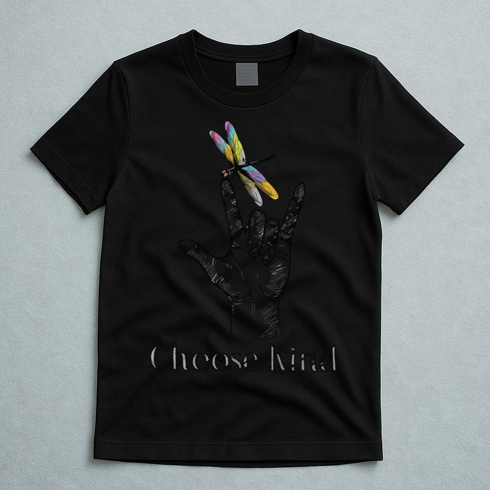 Choose Kind Dragonfly I Love You ASL Sign Language Deaf Gift T-Shirt