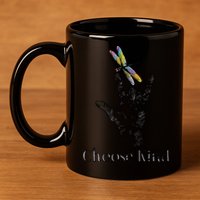 Choose Kind Dragonfly I Love You ASL Sign Language Deaf Gift 11oz C Handle Ceramic Mug