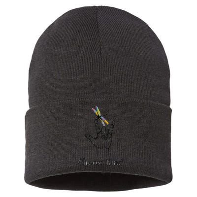 Choose Kind Dragonfly I Love You ASL Sign Language Deaf Gift Sustainable Knit Beanie
