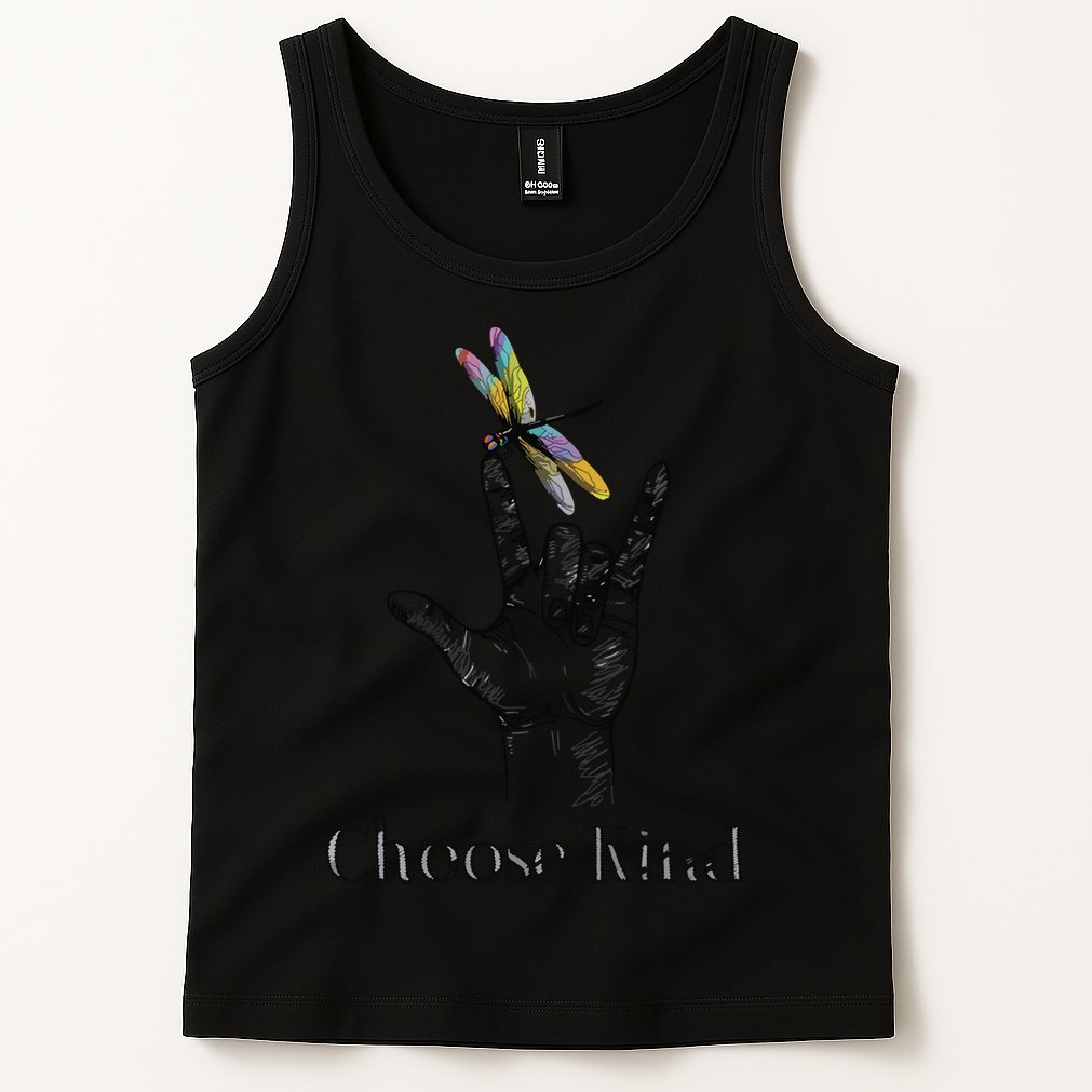 Choose Kind Dragonfly I Love You ASL Sign Language Deaf Gift Tank Top