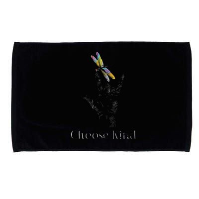 Choose Kind Dragonfly I Love You ASL Sign Language Deaf Gift Microfiber Hand Towel