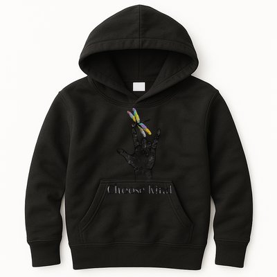 Choose Kind Dragonfly I Love You ASL Sign Language Deaf Gift Kids Hoodie