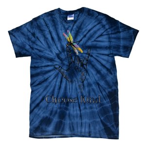 Choose Kind Dragonfly I Love You ASL Sign Language Deaf Gift Tie-Dye T-Shirt