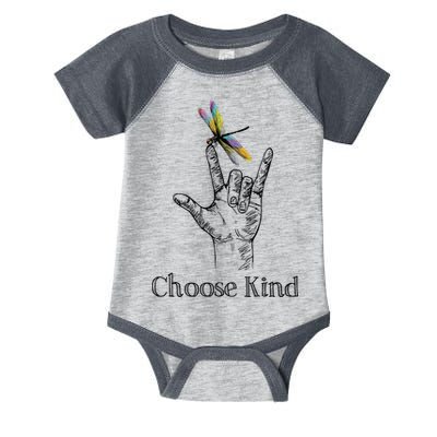 Choose Kind Dragonfly I Love You ASL Sign Language Deaf Gift Infant Baby Jersey Bodysuit