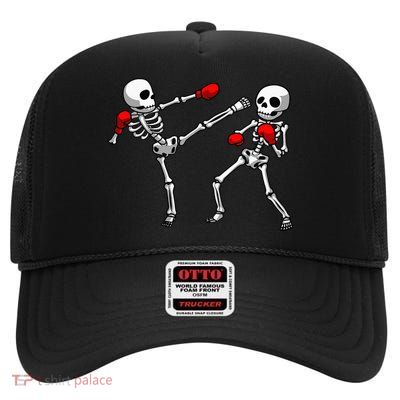 Cool Kickboxing Design For Men Women Kickboxer Boxing High Crown Mesh Back Trucker Hat