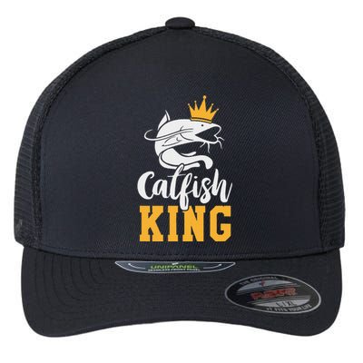 Catfish King Design Funny Catfish Fishing Gift Flexfit Unipanel Trucker Cap