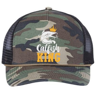 Catfish King Design Funny Catfish Fishing Gift Retro Rope Trucker Hat Cap