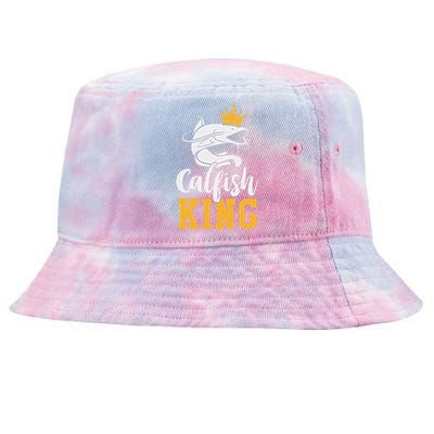 Catfish King Design Funny Catfish Fishing Gift Tie-Dyed Bucket Hat