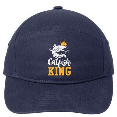 Catfish King Design Funny Catfish Fishing Gift 7-Panel Snapback Hat