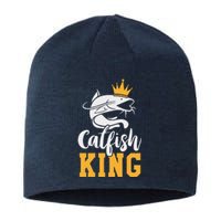 Catfish King Design Funny Catfish Fishing Gift Sustainable Beanie