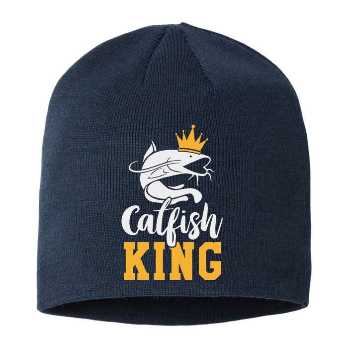 Catfish King Design Funny Catfish Fishing Gift Sustainable Beanie