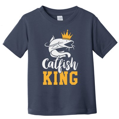 Catfish King Design Funny Catfish Fishing Gift Toddler T-Shirt