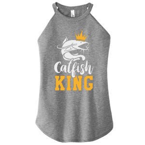 Catfish King Design Funny Catfish Fishing Gift Women's Perfect Tri Rocker Tank