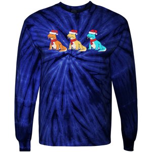 Christmas Komodo Dragon Santa Hat Monitor Lizard Tie-Dye Long Sleeve Shirt