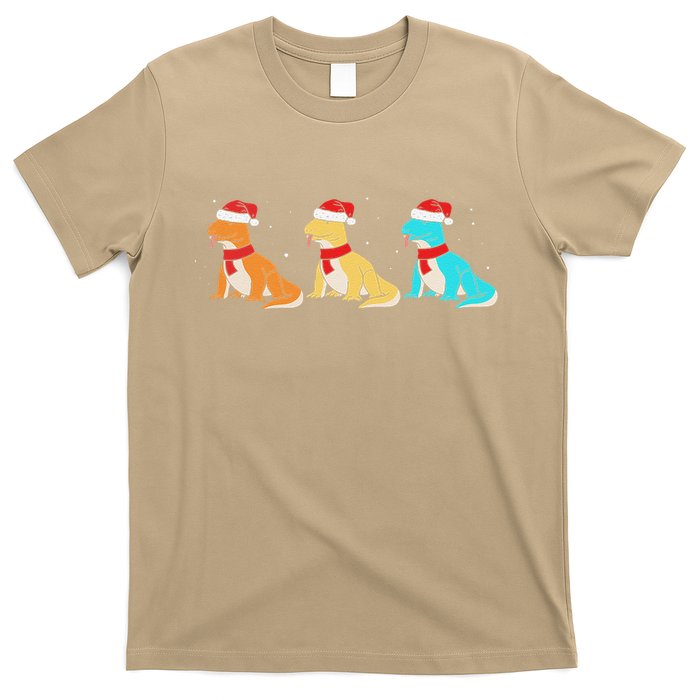 Christmas Komodo Dragon Santa Hat Monitor Lizard T-Shirt