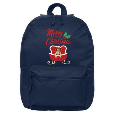 Cavalier King Dog Merry Christmas Design For The Holiday Season! 16 in Basic Backpack