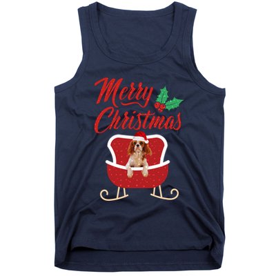 Cavalier King Dog Merry Christmas Design For The Holiday Season! Tank Top