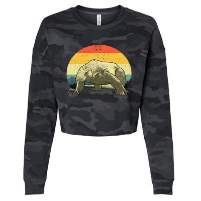 Cute Komodo Dragon Vintage Komodo Dragon Cropped Pullover Crew